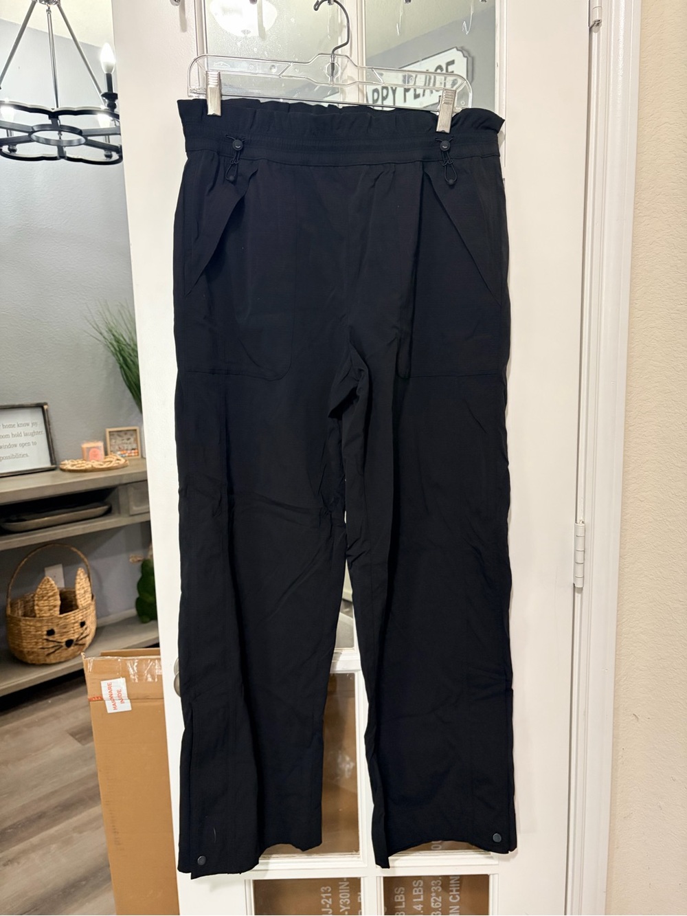 Athleta Black Cargo Wide-Leg Utility Pants